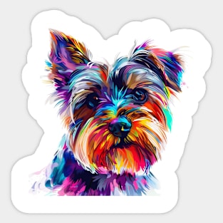 Yorkshire Terrier Colorfull Pop Art Design For Dog Onwer Sticker